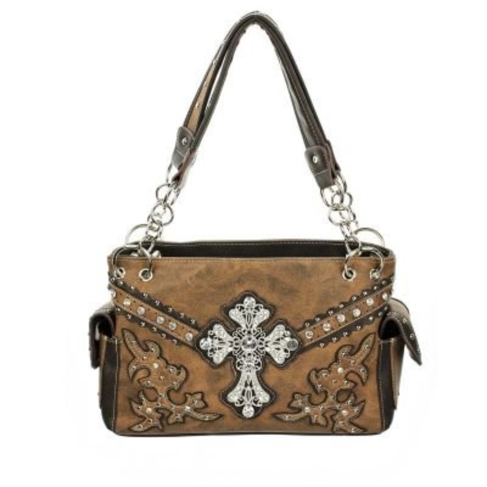 WESTRN RHINESTONE CROSS PURSE